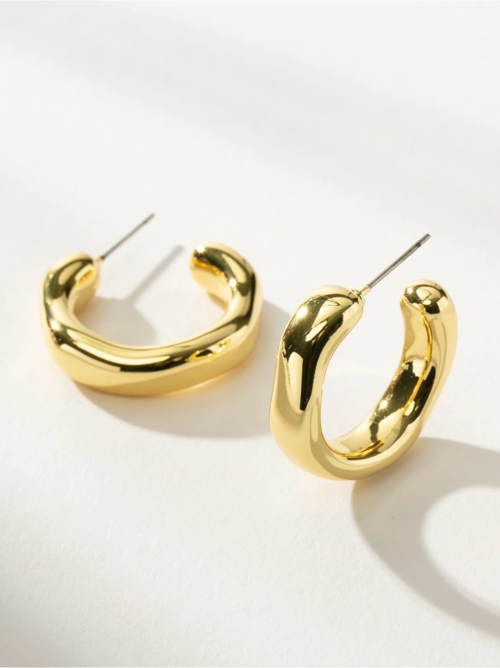 NEW Uncommon James Gold Small Goals Hoop Earrings